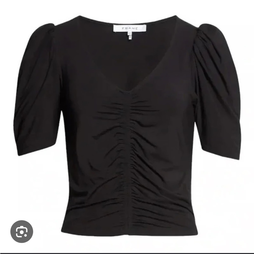 Frame Black V-Neck Top